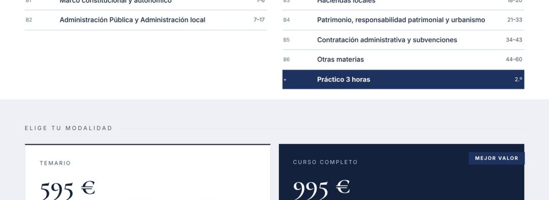 Curso online oposiciones Técnico/a de Gestión Ayuntamiento de El Campello 2026
