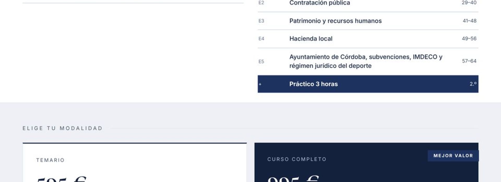 Curso online oposiciones Técnico/a de Gestión Instituto Municipal de Deportes de Córdoba (IMDECO) 2026