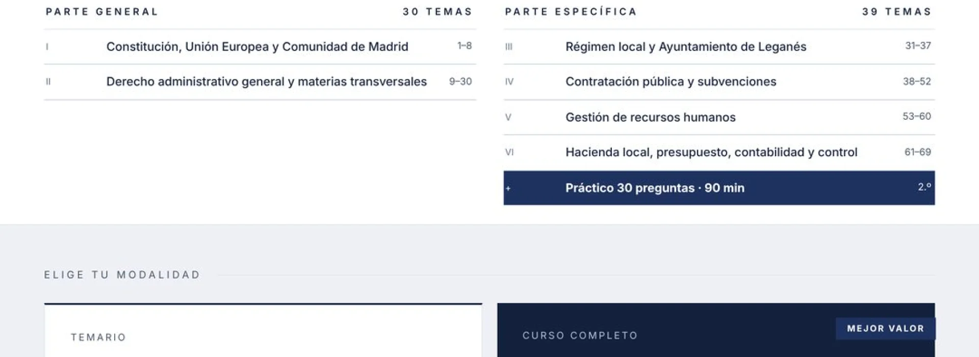 Curso online oposiciones Técnico/a de Gestión de Administración General Ayuntamiento de Leganés 2026