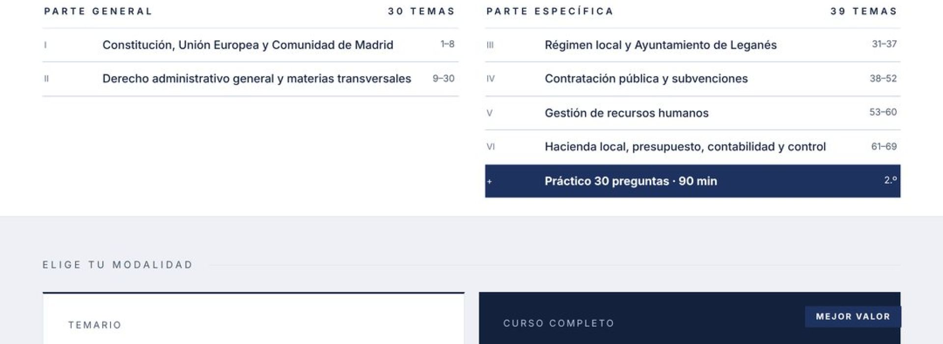 Curso online oposiciones Técnico/a de Gestión de Administración General Ayuntamiento de Leganés 2026