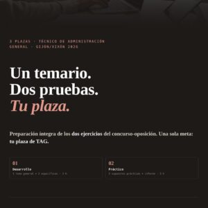 Cartel de Curso Oposiciones TAG · Ayuntamiento de Gijón/Xixón (A1)