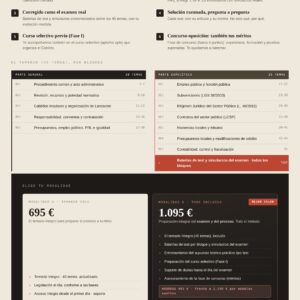 Folleto informativo de Curso Oposiciones TAG Cabildo de Lanzarote 2026 (Online)