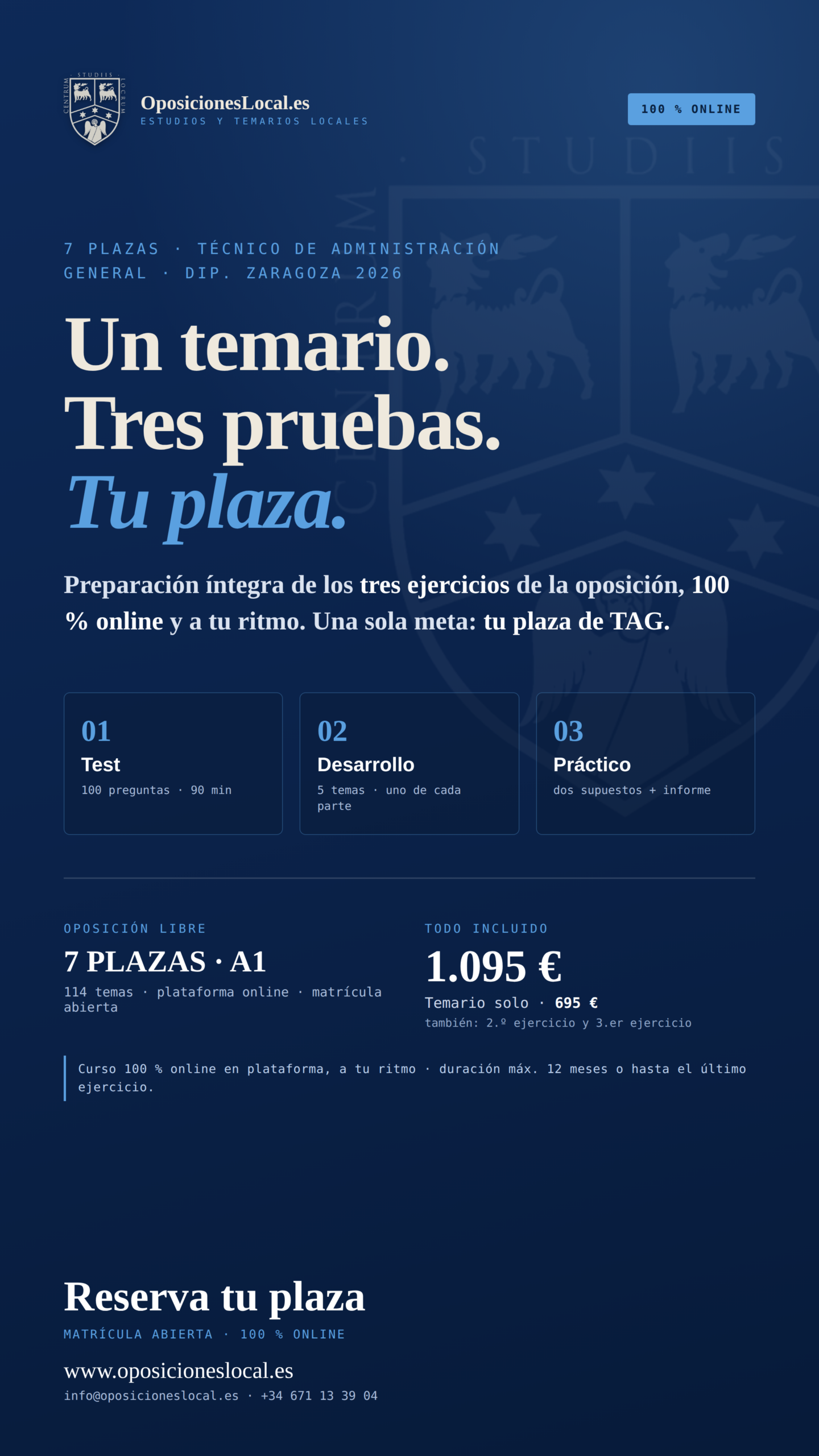 Cartel oposición TAG Diputación de Zaragoza - versión story