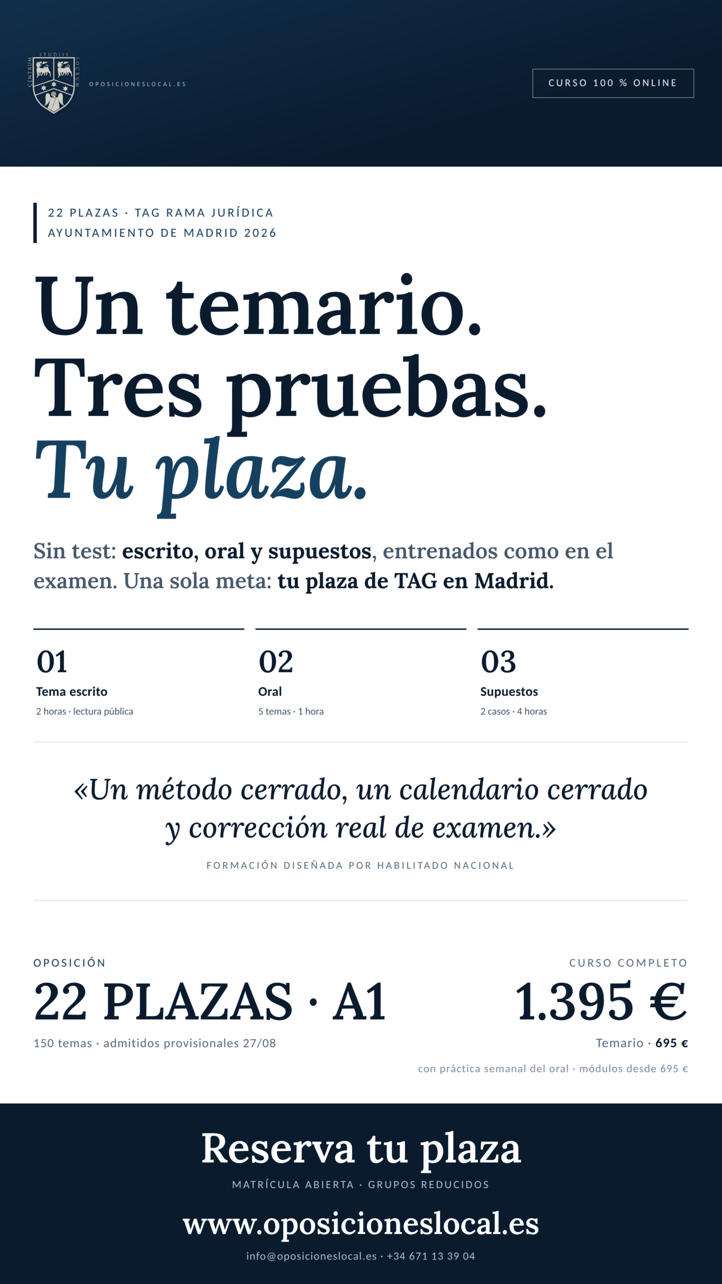 Curso online oposiciones TAG Ayuntamiento de Madrid 2026
