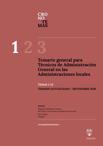 Temario general para oposiciones de Técnico de Administración General de entidades locales