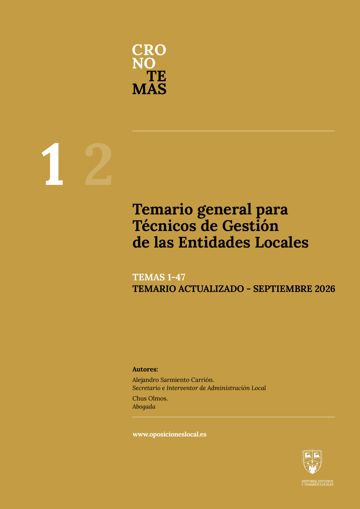 Temario general para oposiciones de Técnico de Gestión de entidades locales