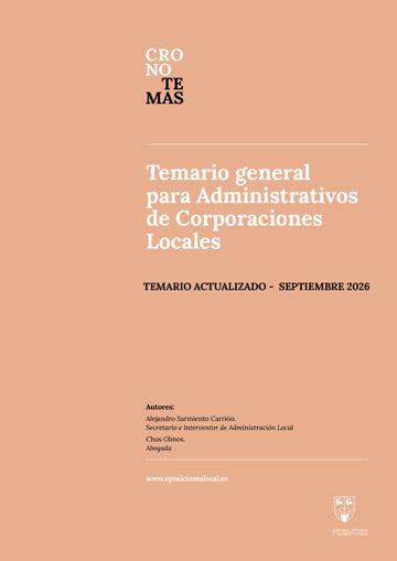 Temario general para oposiciones de Administrativo de Corporaciones Locales