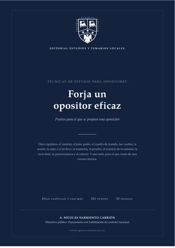 Portada del libro Forja un opositor eficaz